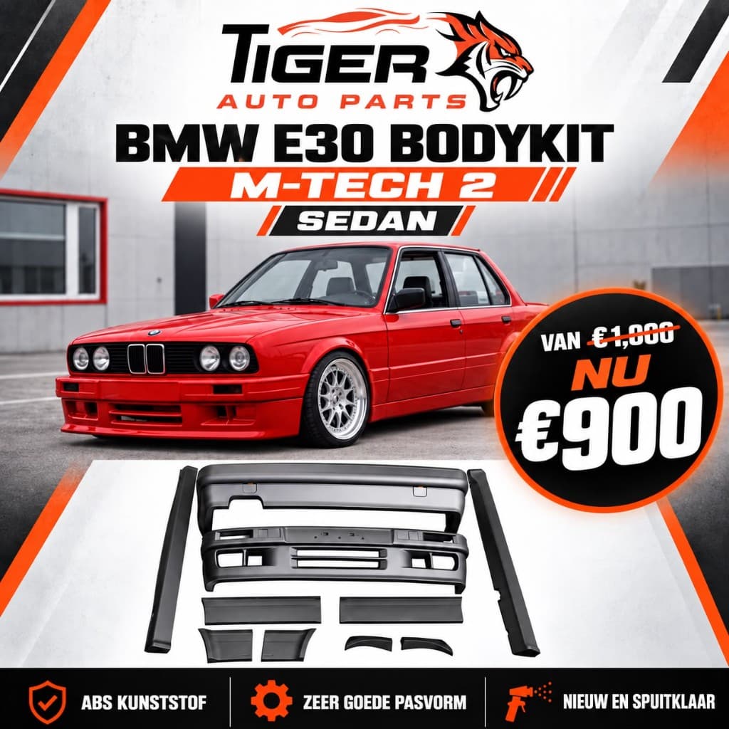 BMW E30 M-Tech 2 sedan bodykit actie