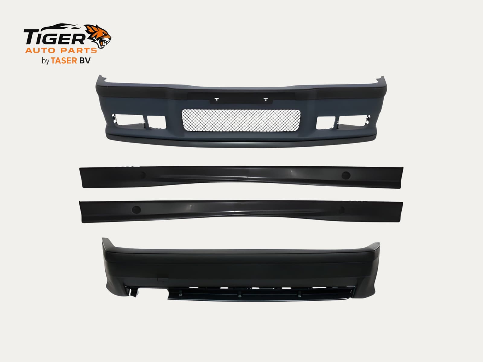 BMW 3-SERIE E36 90-97 BODY KIT ACHTERBUMPER DUBBEL UITLAAT + SIDESKIRTS M-TECH ///M3-STIJL (past op alle e36 behalve compact)