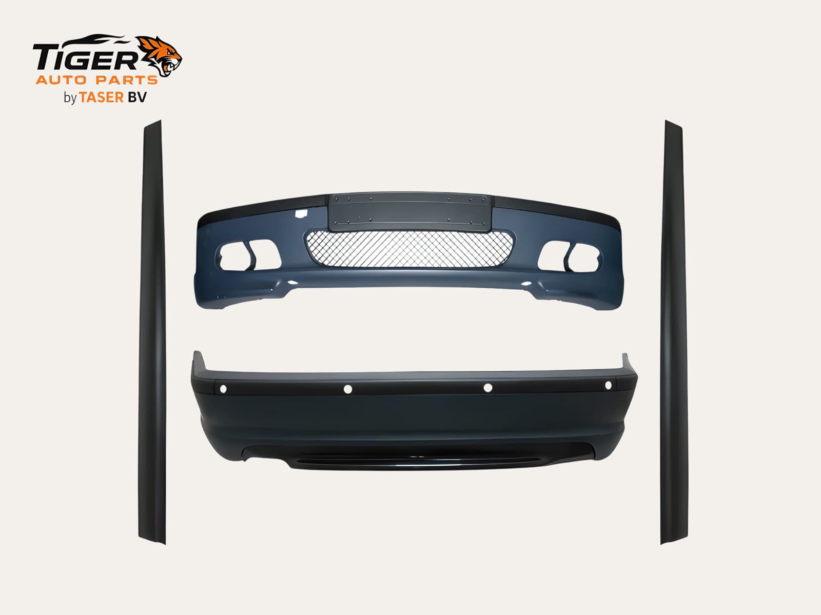 BMW 3-SERIE E46 Coupe / Cabrio 98-05 BODYKIT ACHTERBUMPER DUBBEL UITLAAT + SIDESKIRTS M-TECH