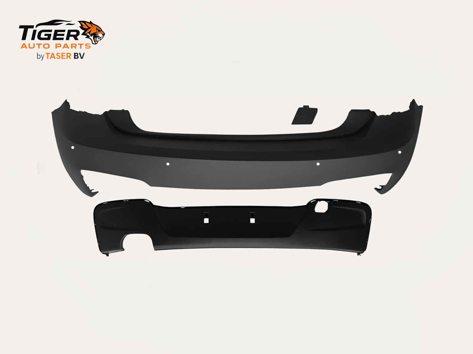 BMW 1-SERIE F20-F21 11-14 ACHTERBUMPER COMPLETE M-TECH MET PARKEERSENSOR-GATEN EN ENKELE UITLAAT