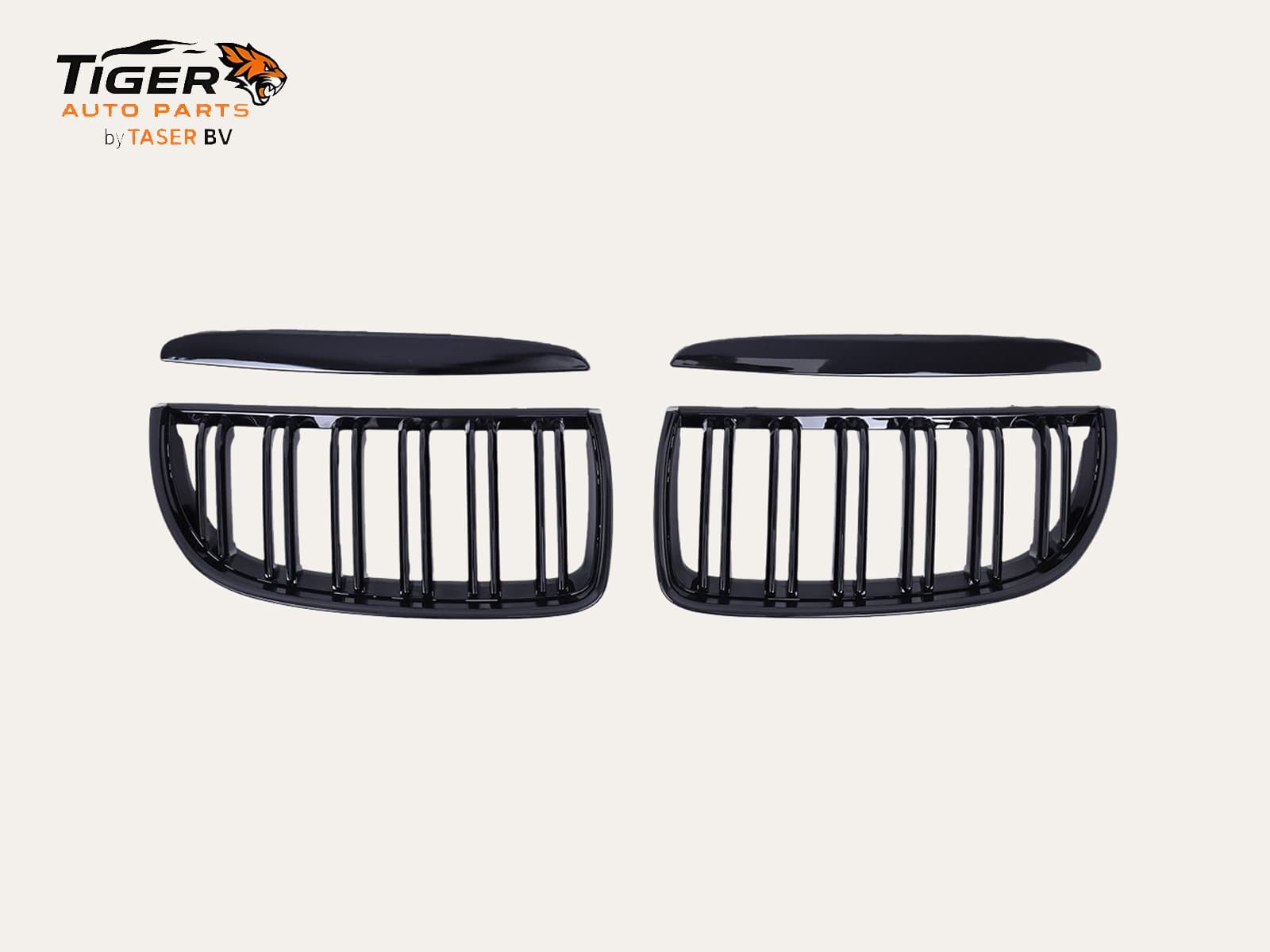 BMW E90/E91 2005-2008 GRILLEN DUBBELSPIJLS HOOGGLANS ZWART