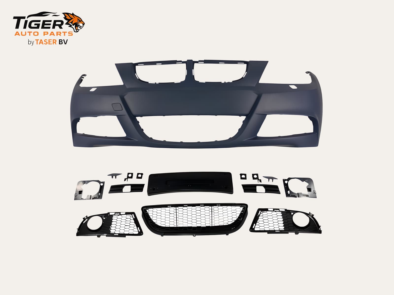 BMW 3-SERIE E90 / E91 SEDAN / TOURING 08-11 VOORBUMPER COMPLETE MET KOPLAMPSPROEIERS M-TECH