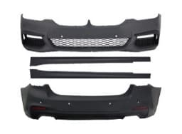 BMW 5-SERIE G30 17-19 BODY KIT M-TECH BODYKIT: VOOR- & ACHTERBUMPER MET PARKEERSENSOR-GATEN VOOR & ACHTER, DUBBELE UITLAAT + SIDESKIRTS