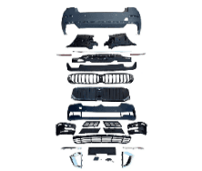 BMW 5-SERIE G30 20-23 BODY KIT LUXURY PAKKET: BUMPERSET MET PDC VOOR + ACHTER, DUBBELE RONDE UITLAAT EN GRILLE